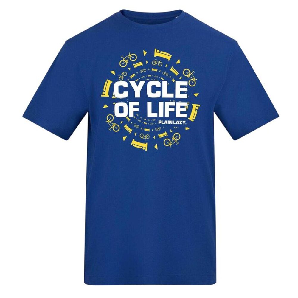Plain Lazy Mens Cycle Of Life Printed T-Shirt / Blue